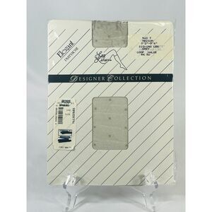 Vintage NOS 1980s Gray Polka Dot Sheer Pantyhose Medium